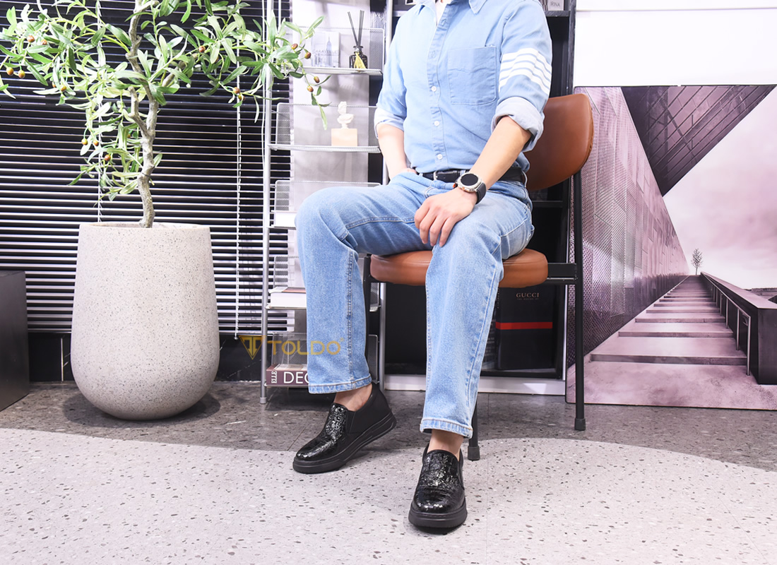 Giày cao nam 8cm slip on  7